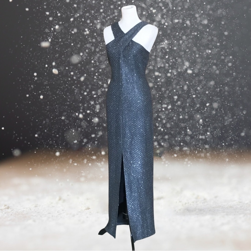 St. John Sleeveless Knit Sparkle Gown - Picture 11 of 12
